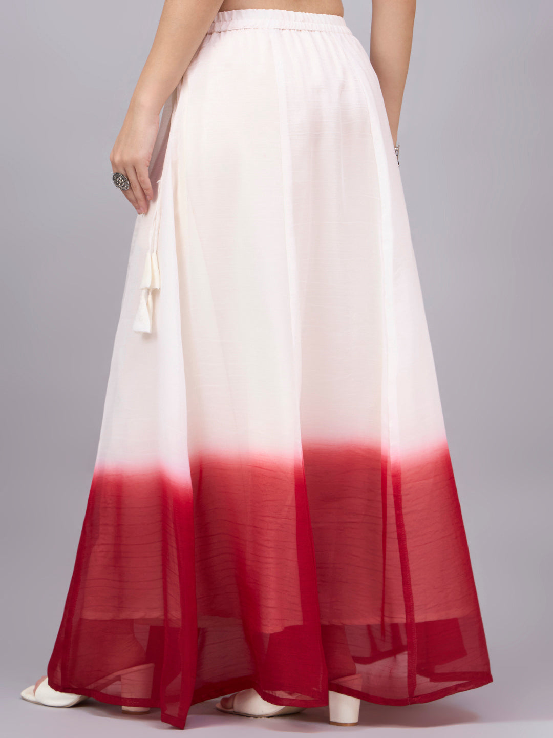 Red Ombre Flowy Skirt