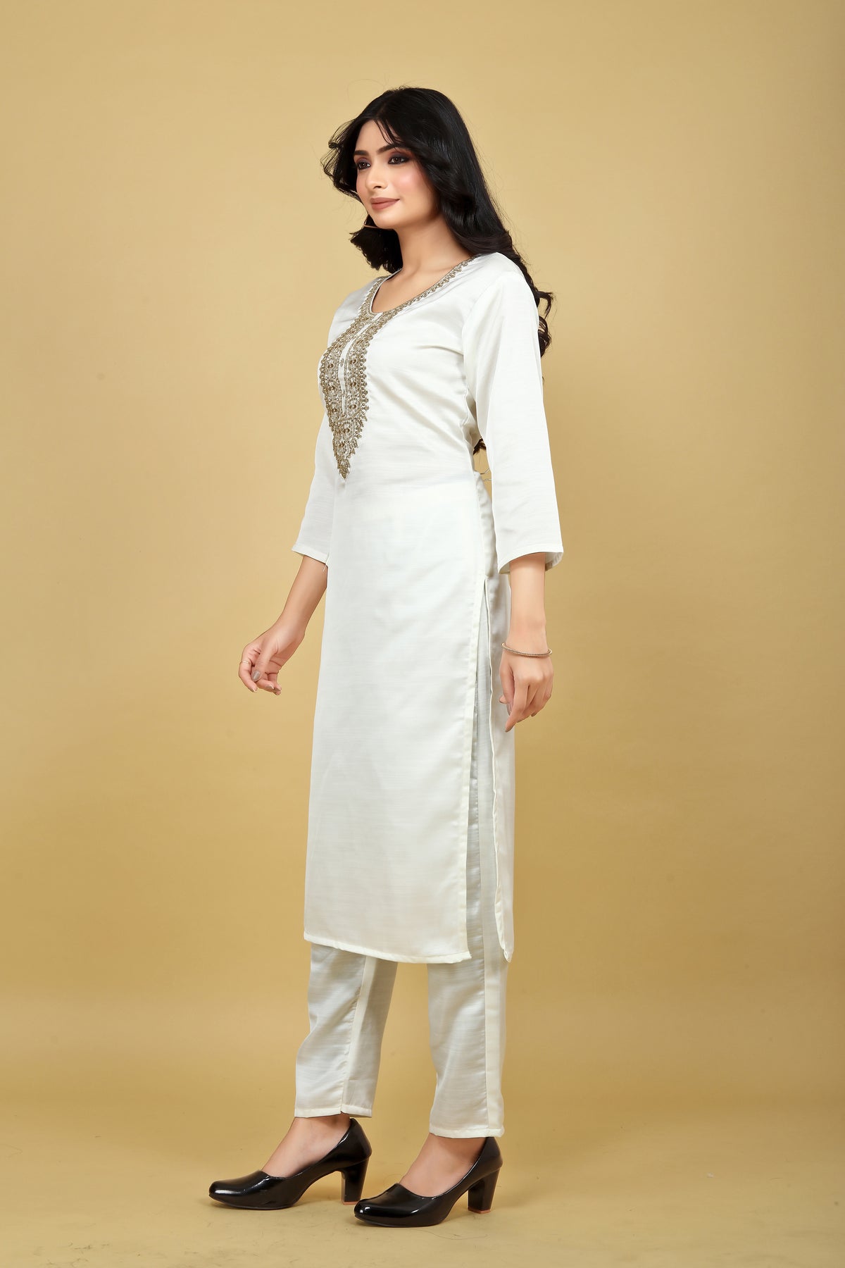 White Embroidered Kurta Set