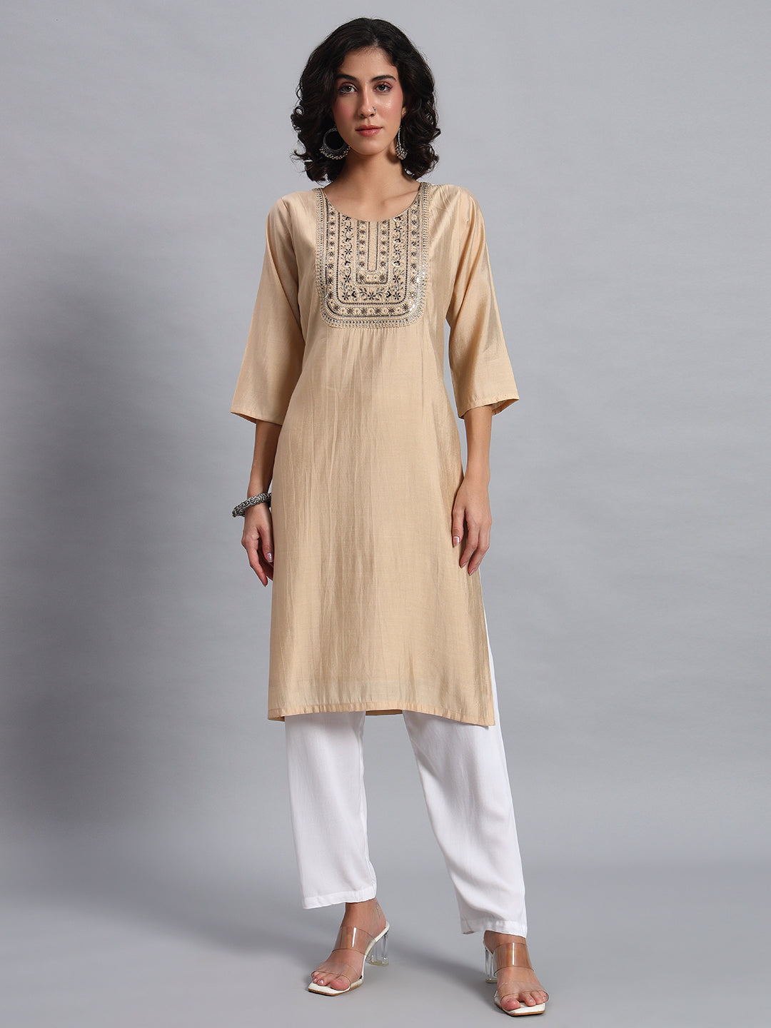 Champagne-beige kurta set