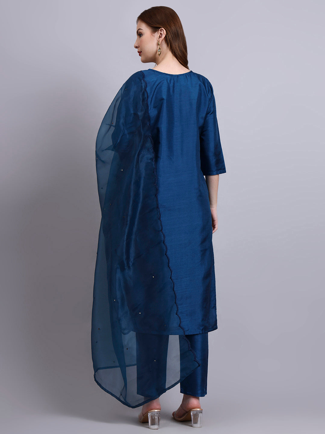 Embroidered Kurti Set with Dupatta
