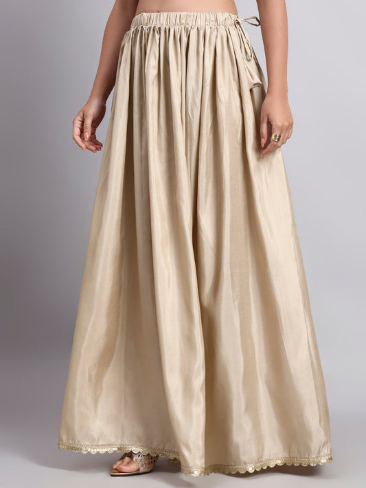 Beige Flared Skirt