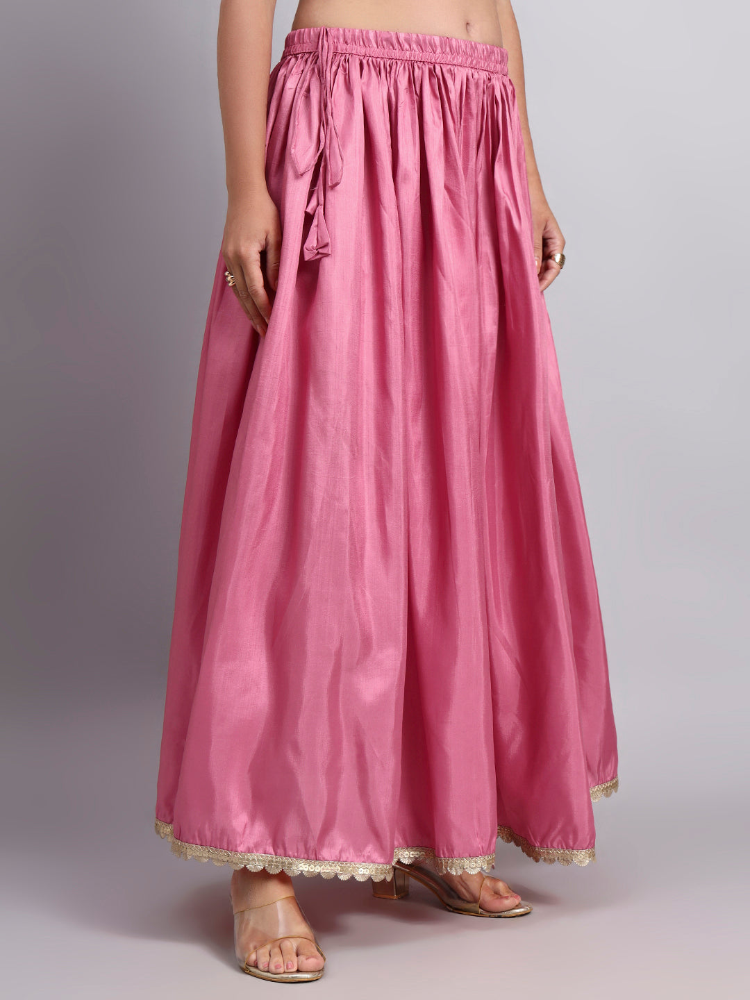 Pink Flowy Maxi Skirt