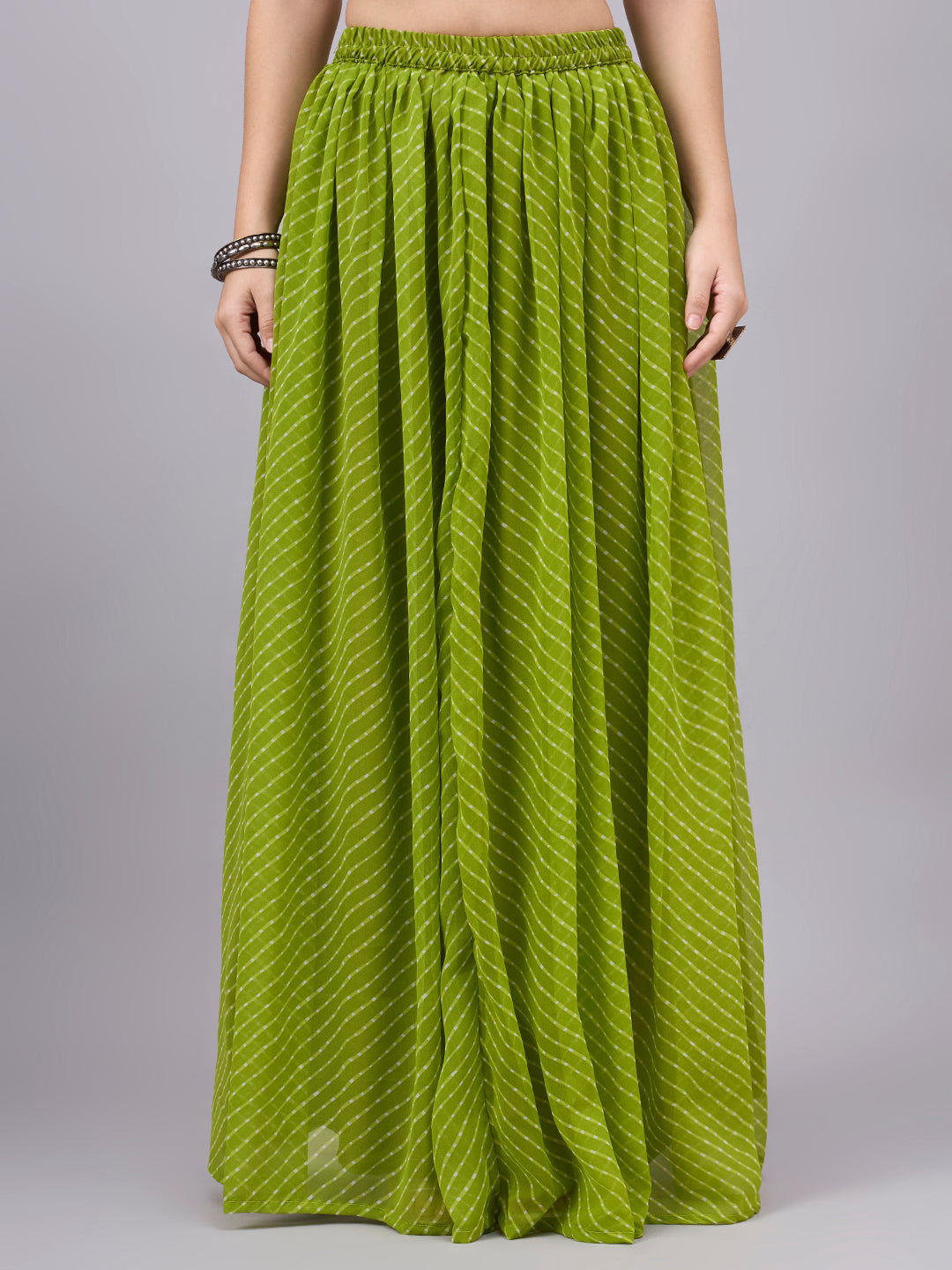 Parrot Leheriya Poly Georgette Maxi Skirt
