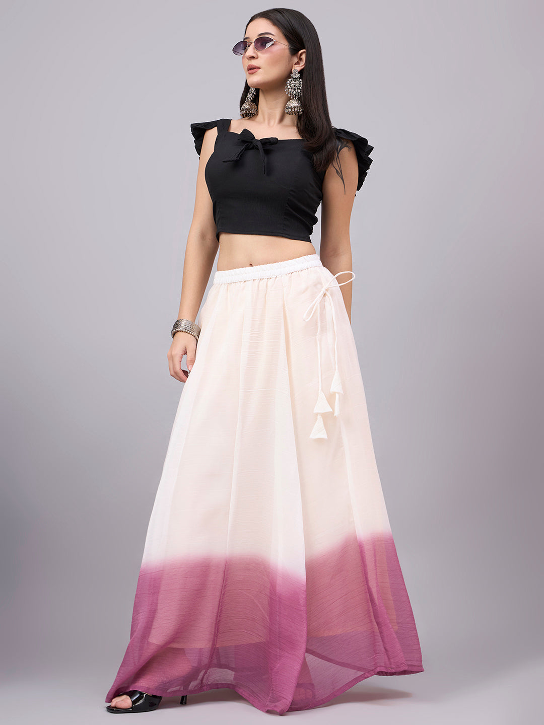 Mulberry Ombre Flowy Skirt