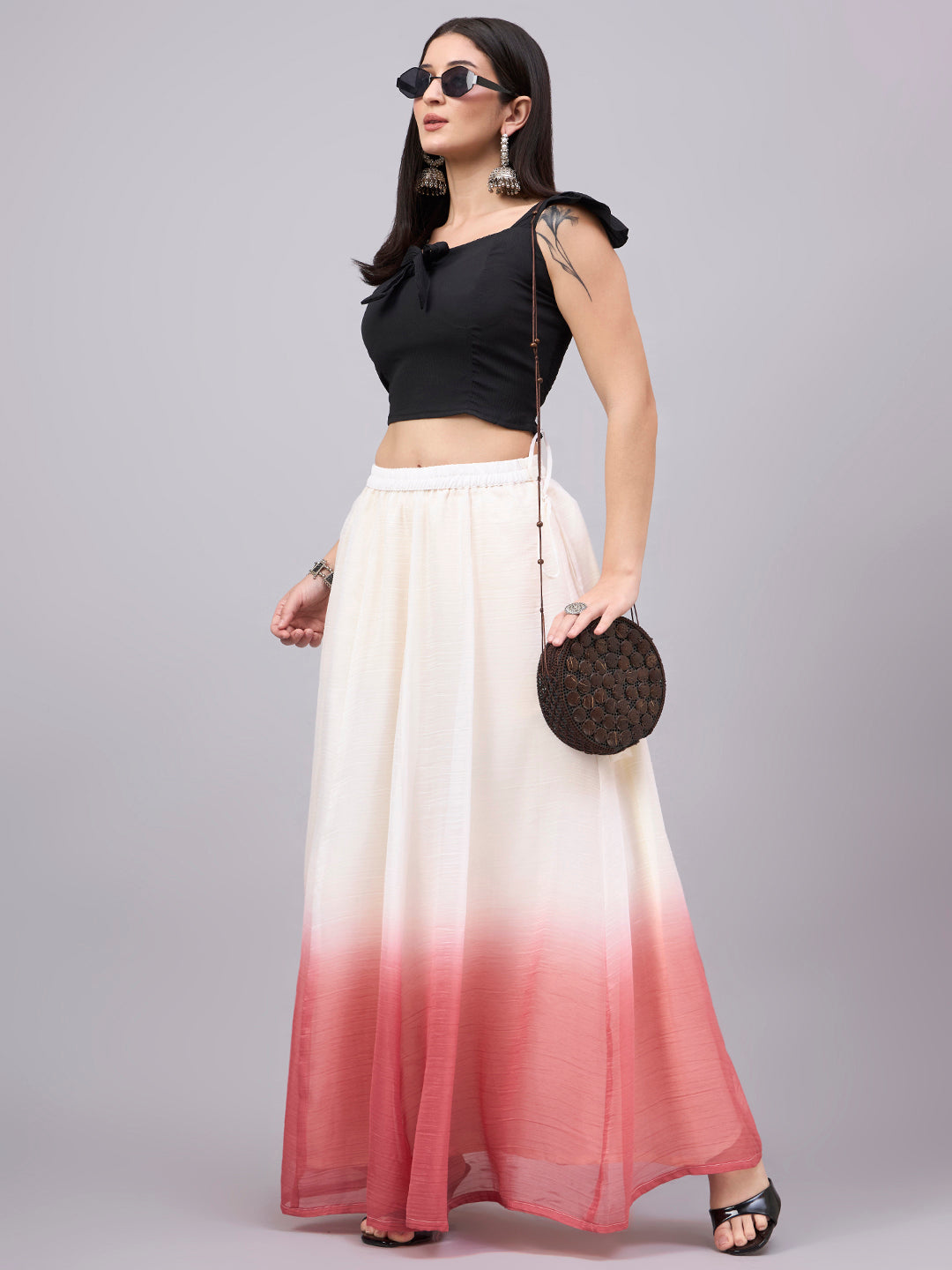 Peach Ombre Flowy Skirt