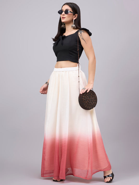 Peach Ombre Flowy Skirt