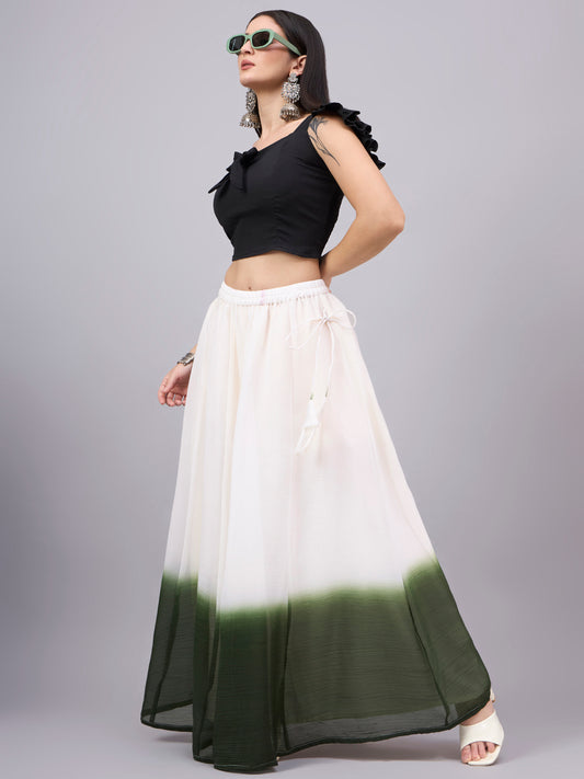 Olive Ombre Flowy Skirt