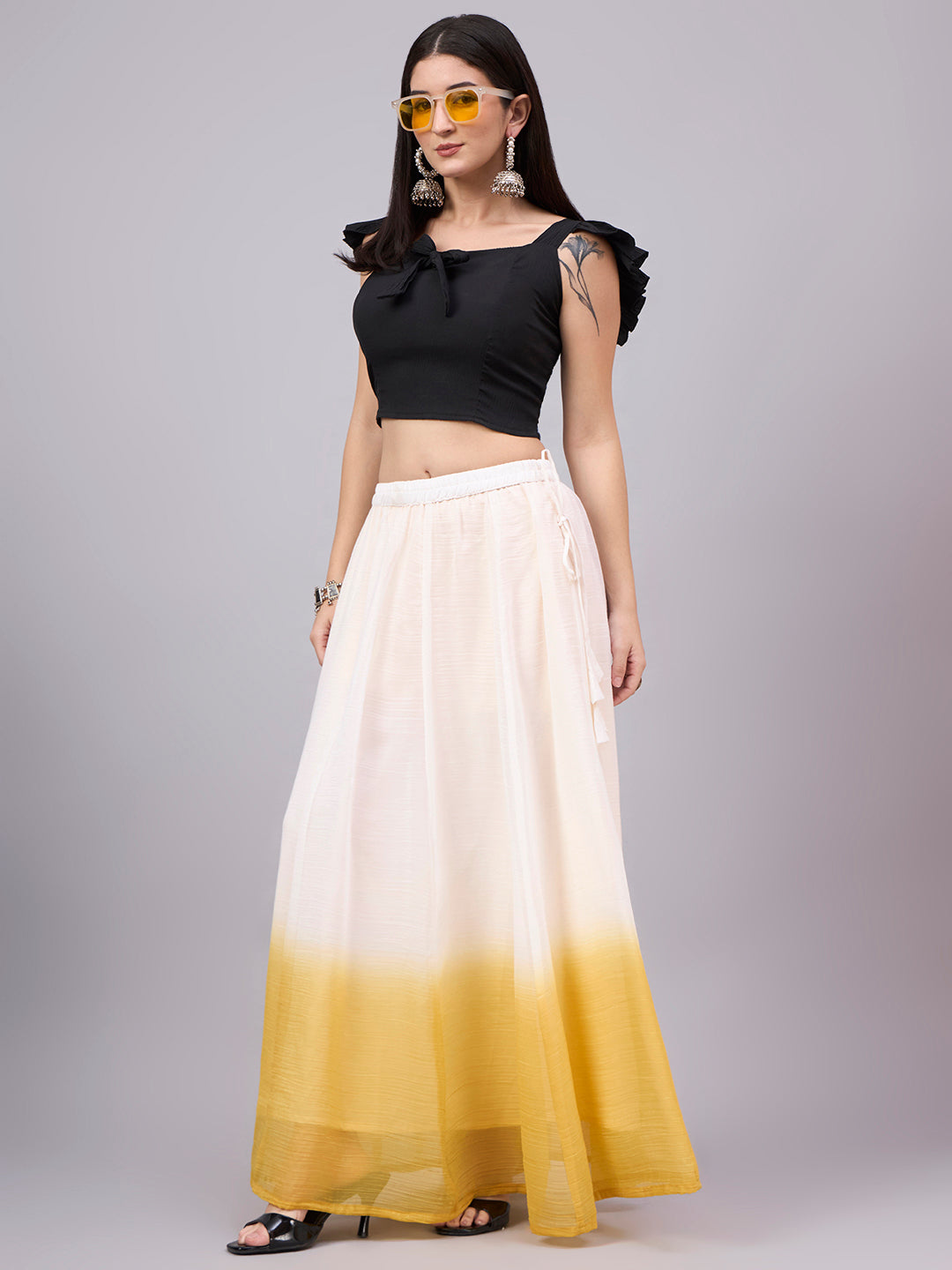 Yellow Ombre Flowy Skirt