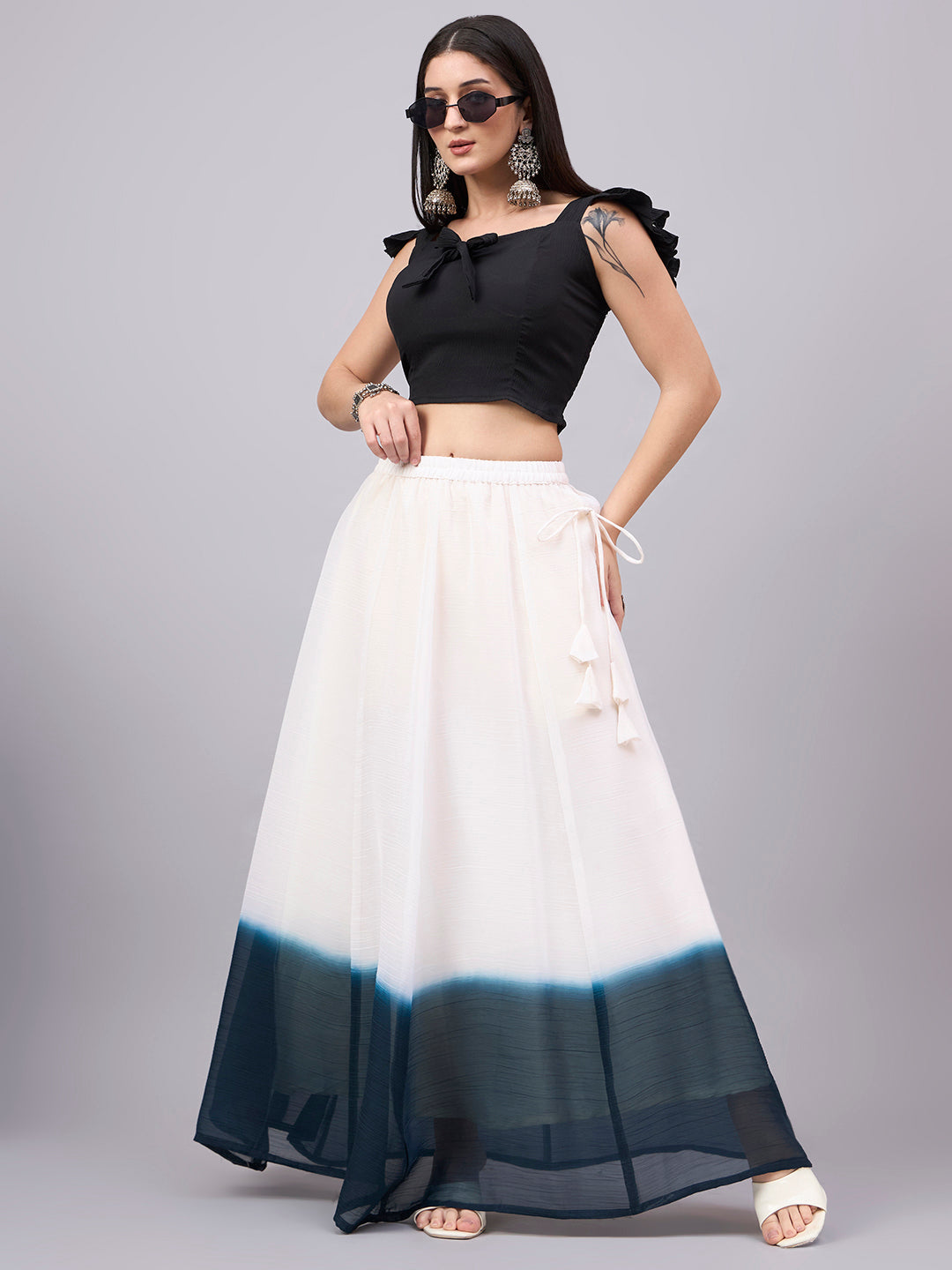 Blue Ombre Flowy Skirt