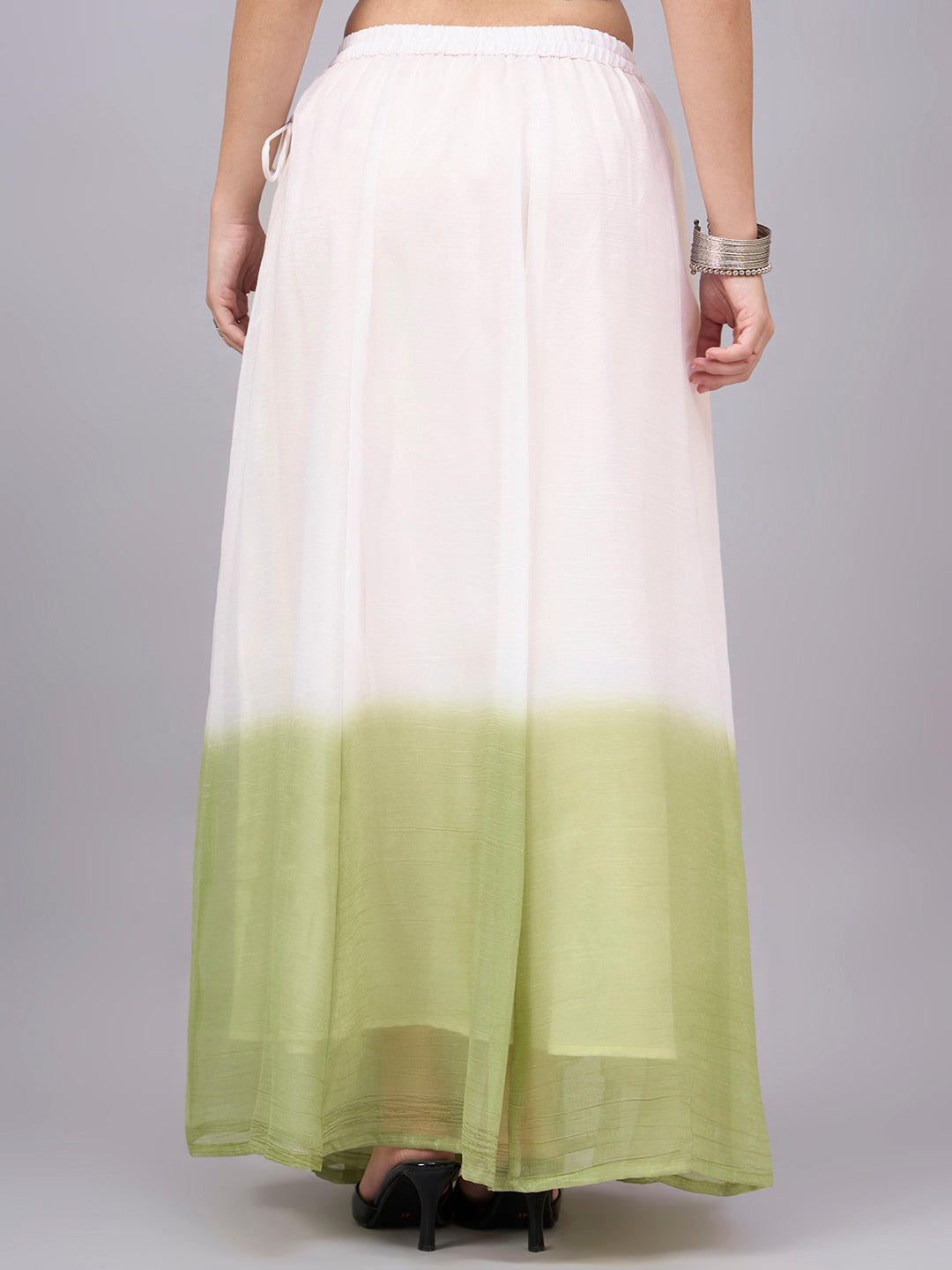 Women's Ivory & Sage Ombre Flowy Skirt