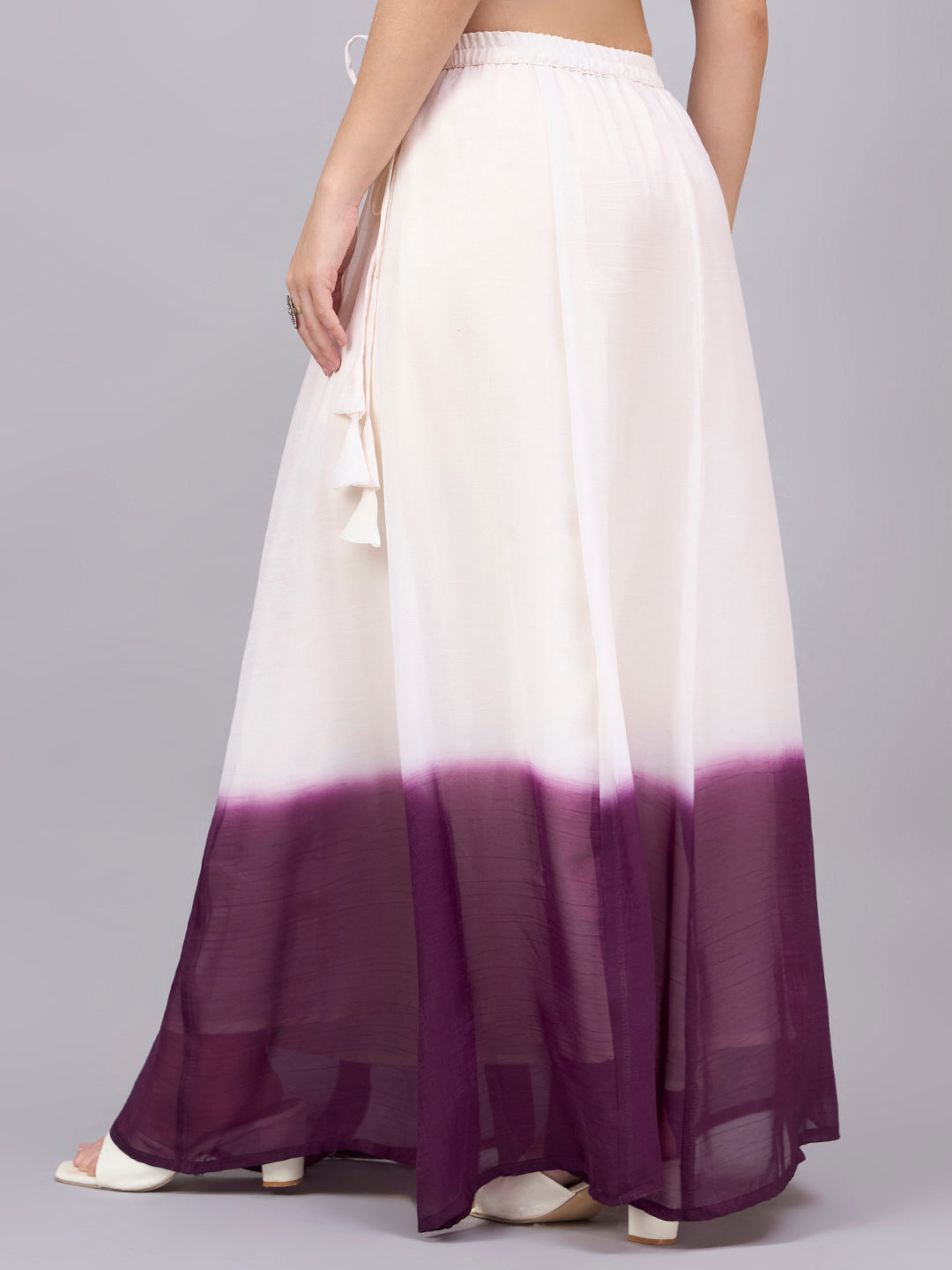 Wine Ombre Flowy Skirt
