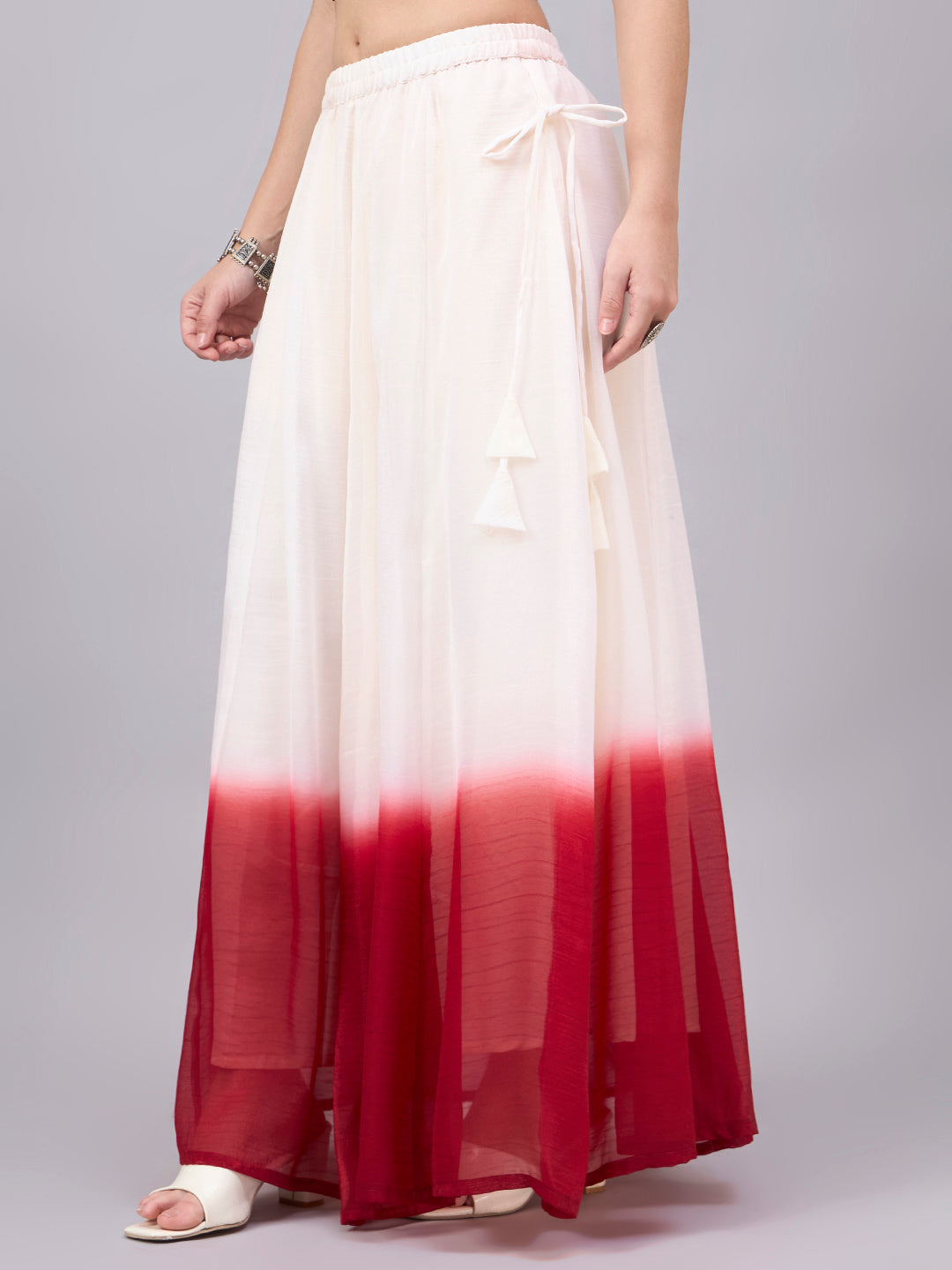 Red Ombre Flowy Skirt
