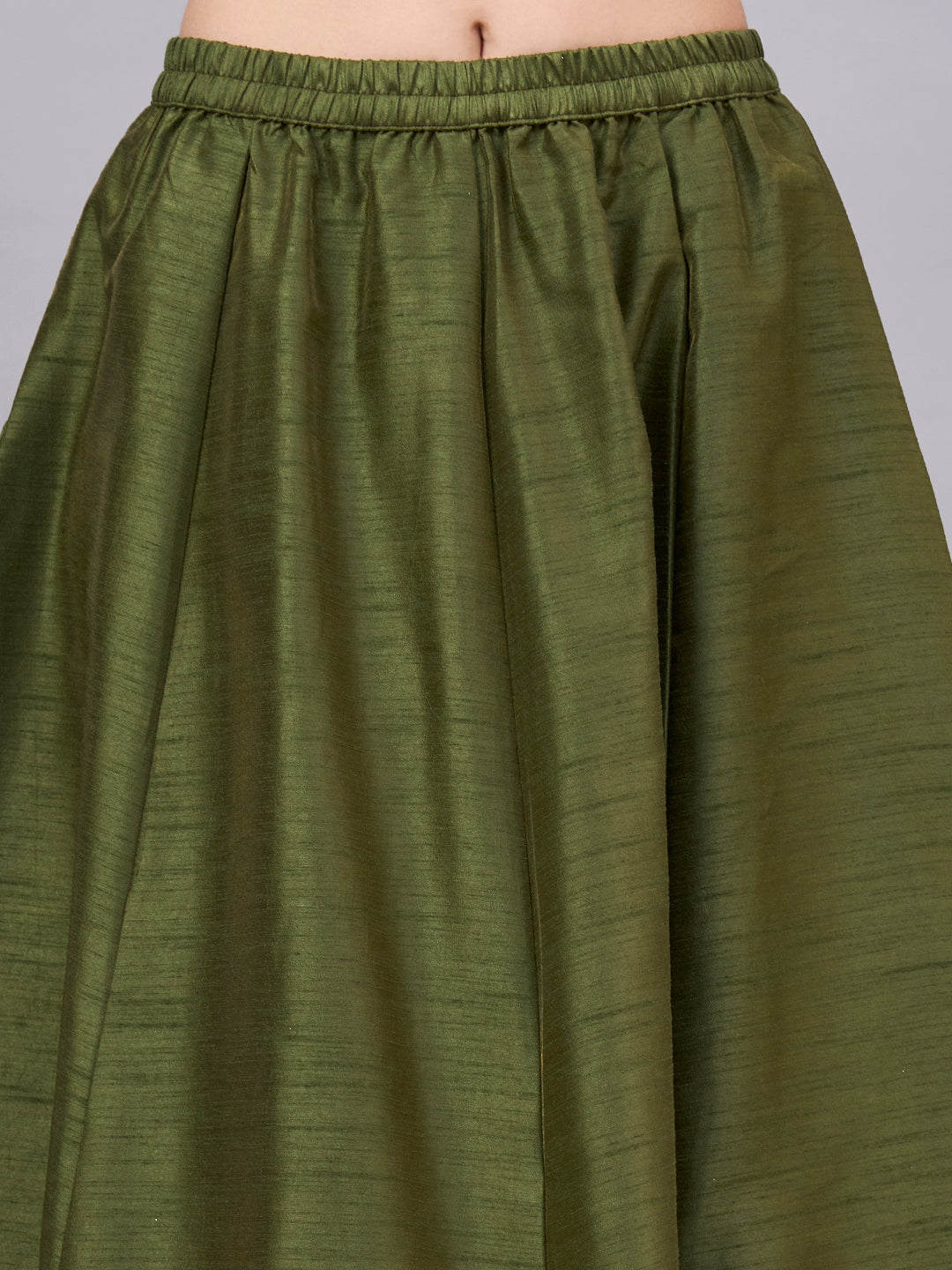 Mehndi Embroidered Border Flowy Skirt