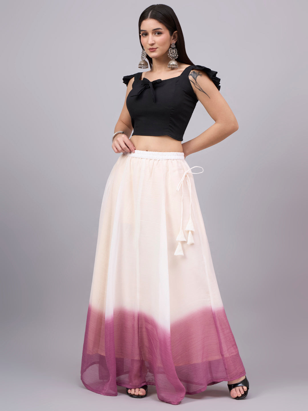 Mulberry Ombre Flowy Skirt