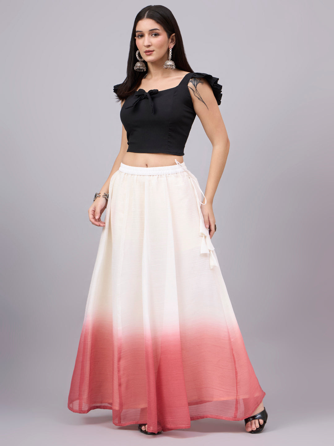 Peach Ombre Flowy Skirt