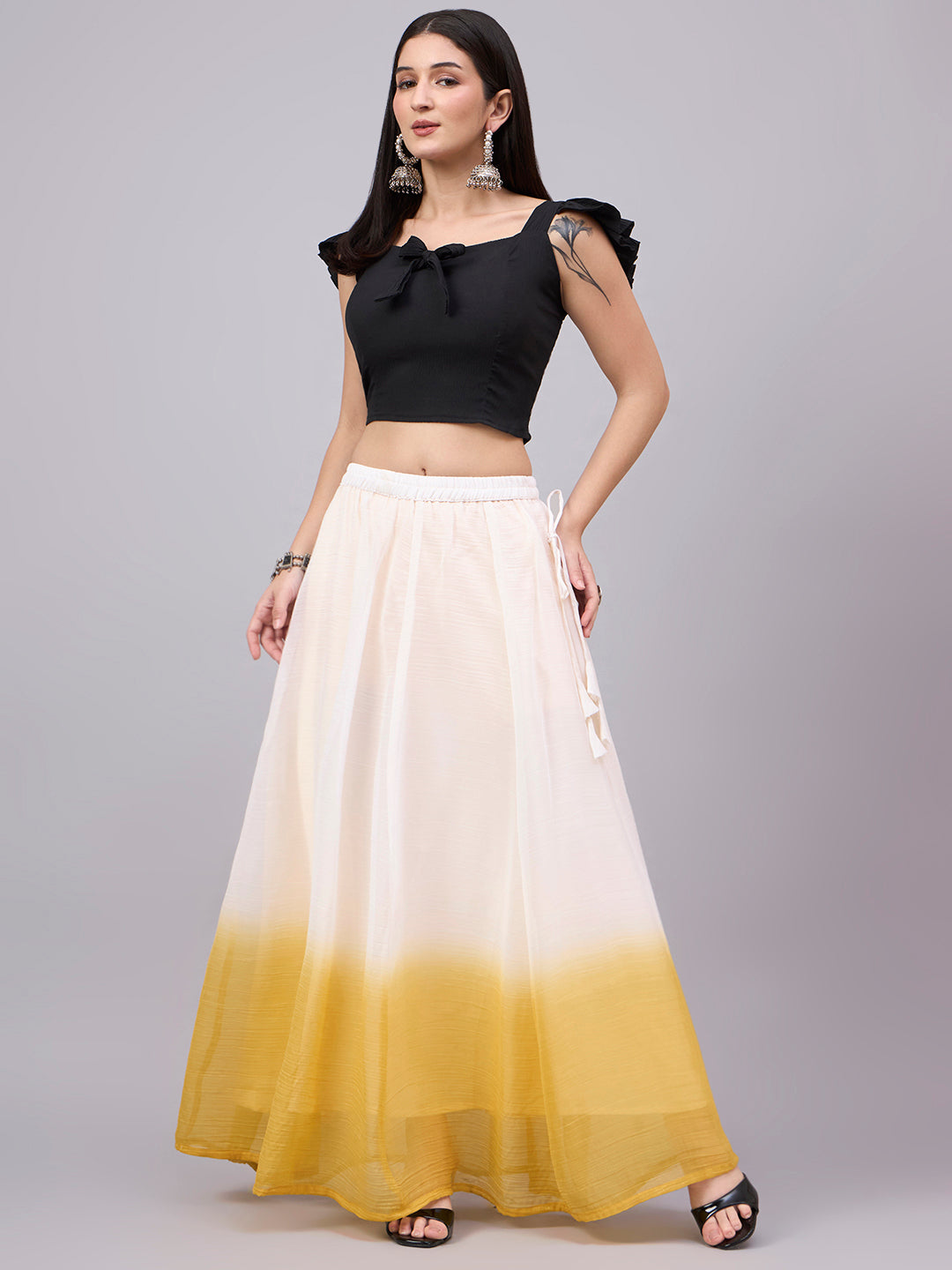 Yellow Ombre Flowy Skirt