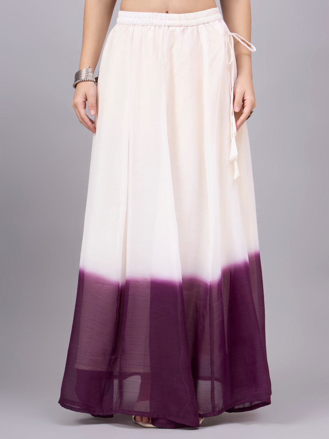 Wine Ombre Flowy Skirt