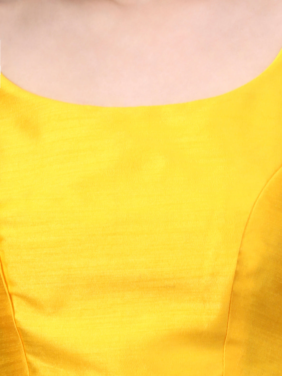 Yellow Princess Cut Dupion Silk Blouse for Women