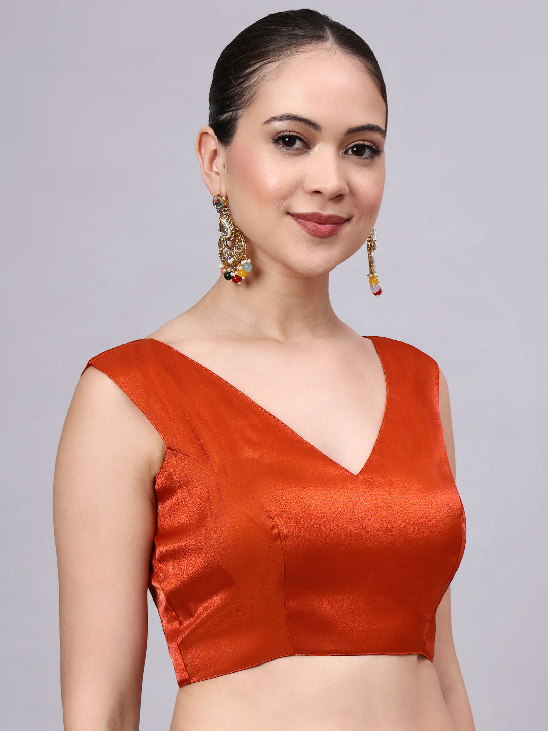 Fanta Padded Satin Cotton Glass Silk Blouse for Women