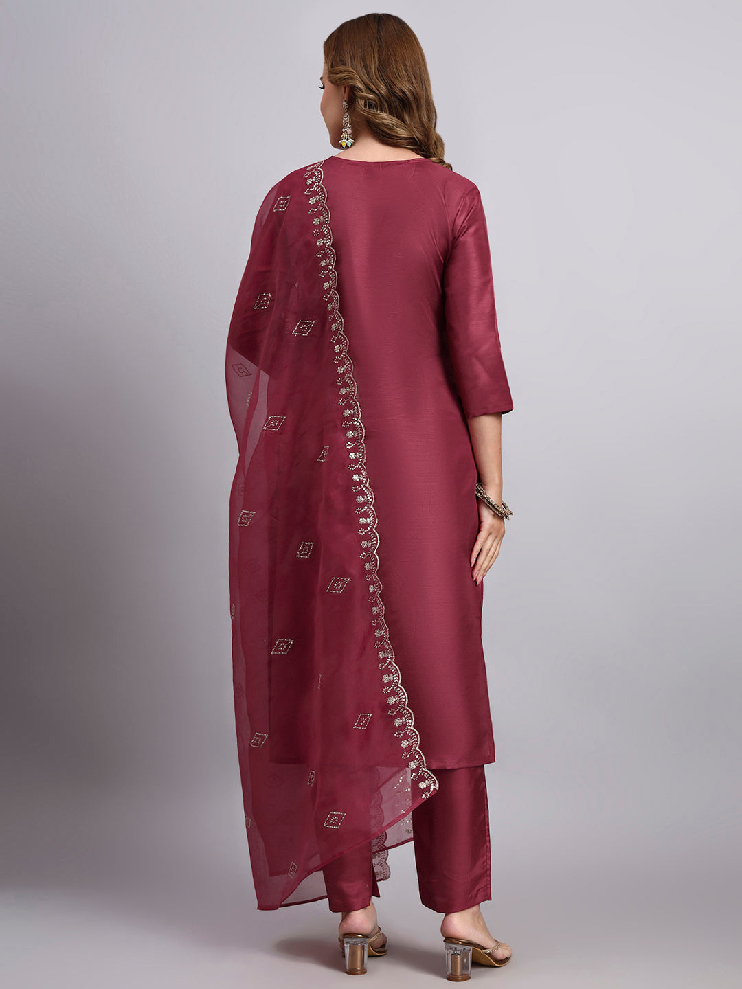 Maroon Kurti Set with Dupatta