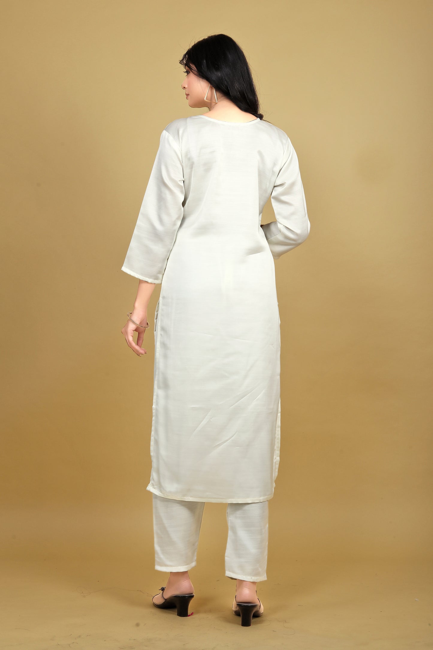 White Embroidered Kurta Set