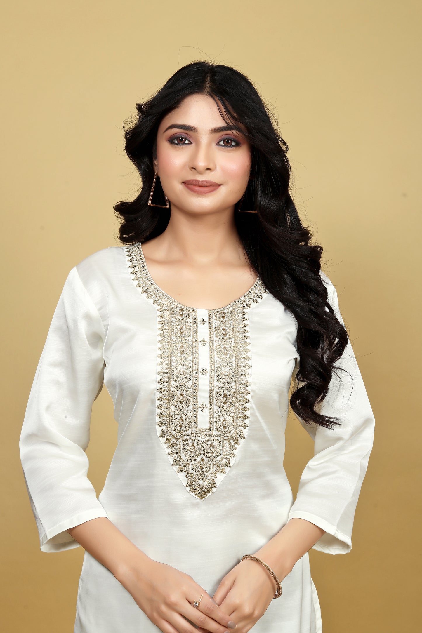 White Embroidered Kurta Set