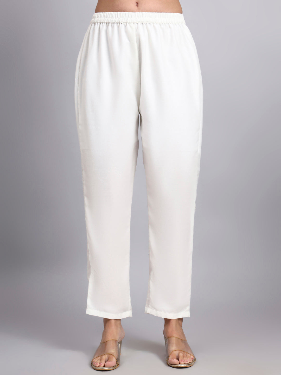 White Anarkali Kurta Pant Dupatta Set