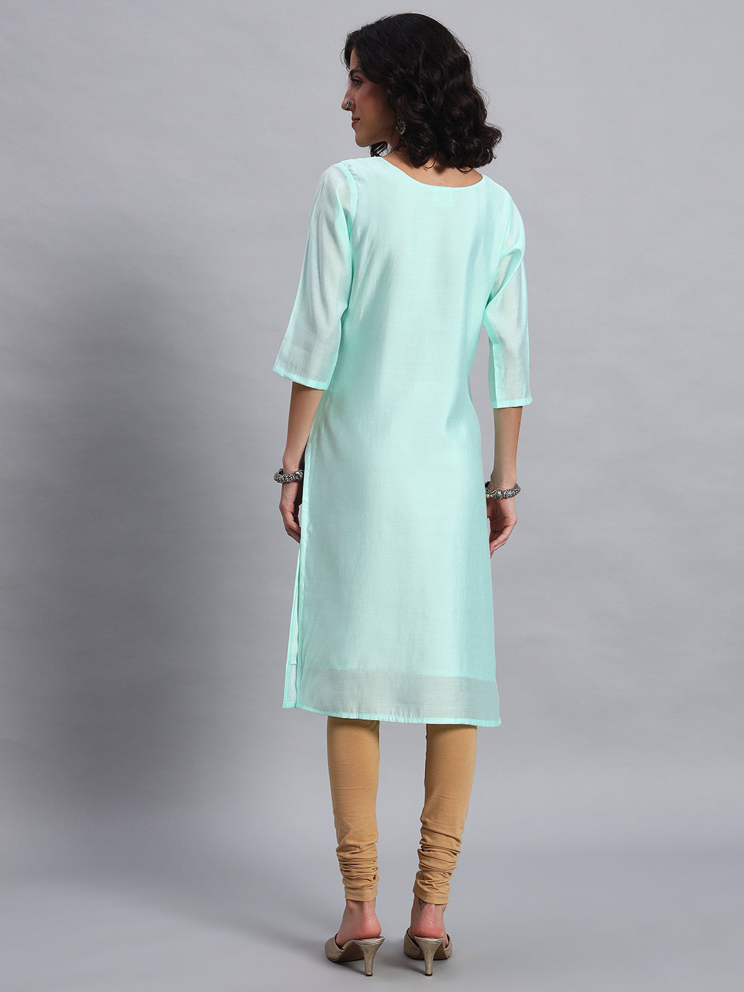 Mint green straight kurta