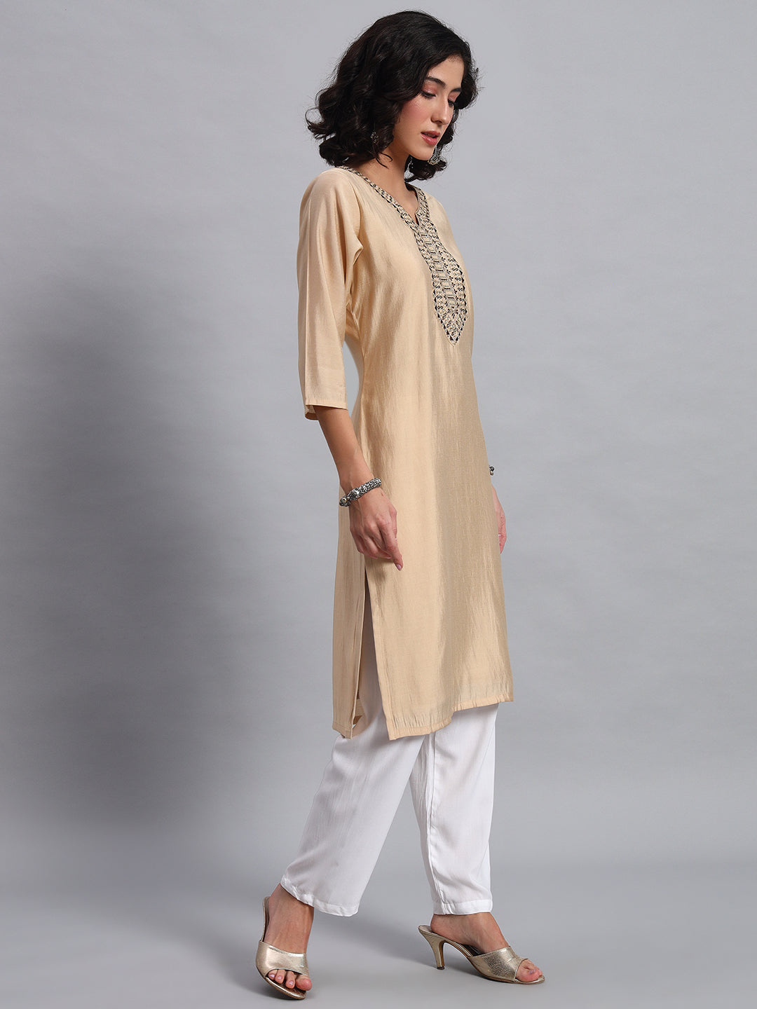 Biscuit Straight Kurta