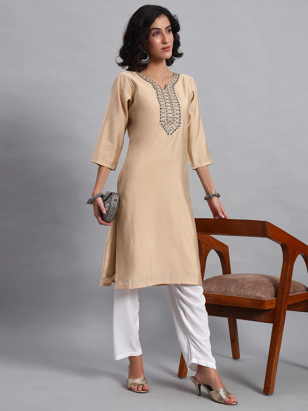 Biscuit Straight Kurta