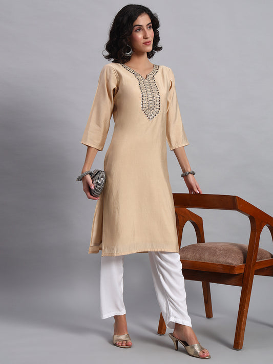 Biscuit Straight Kurta