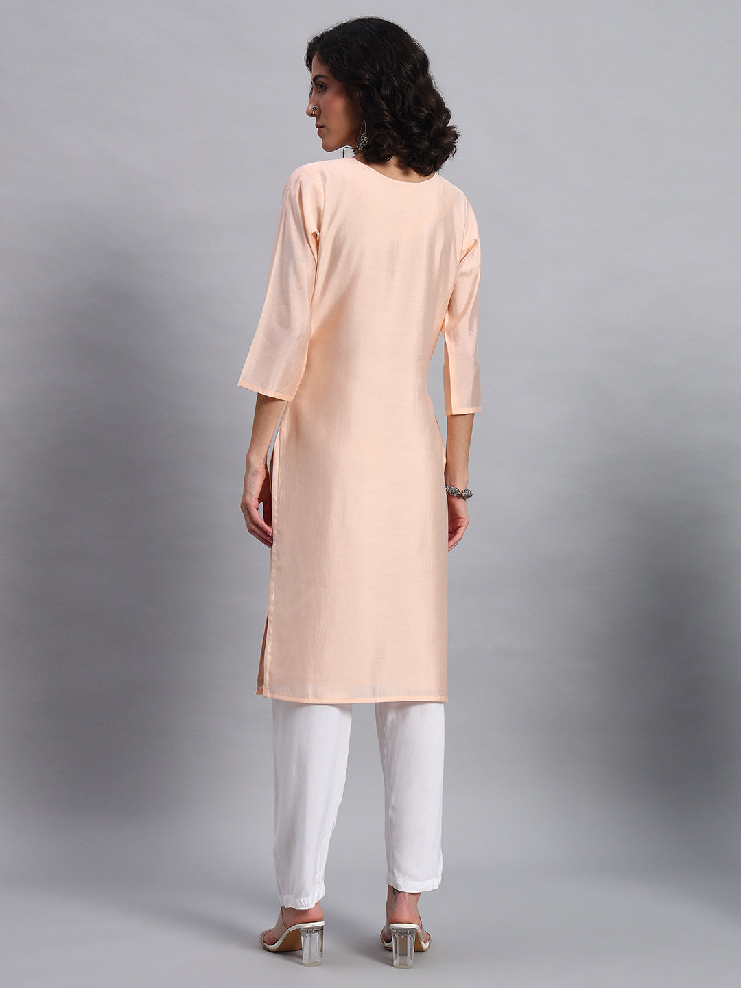 Peach Straight Kurta