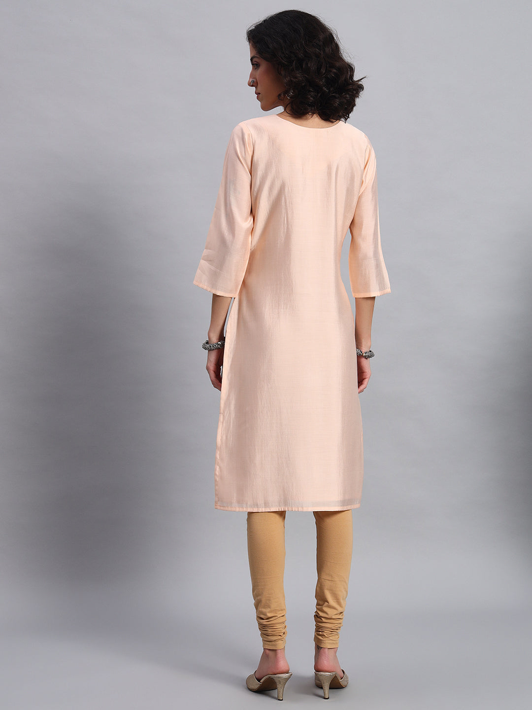 Blush Pink straight-fit kurta