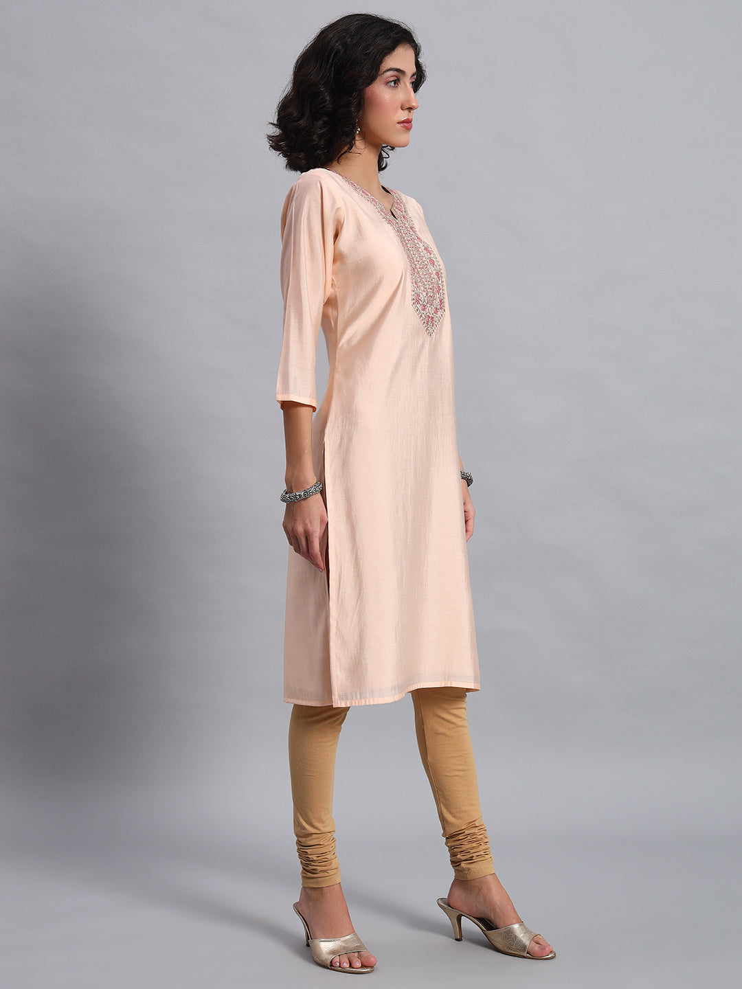 Blush Pink straight-fit kurta