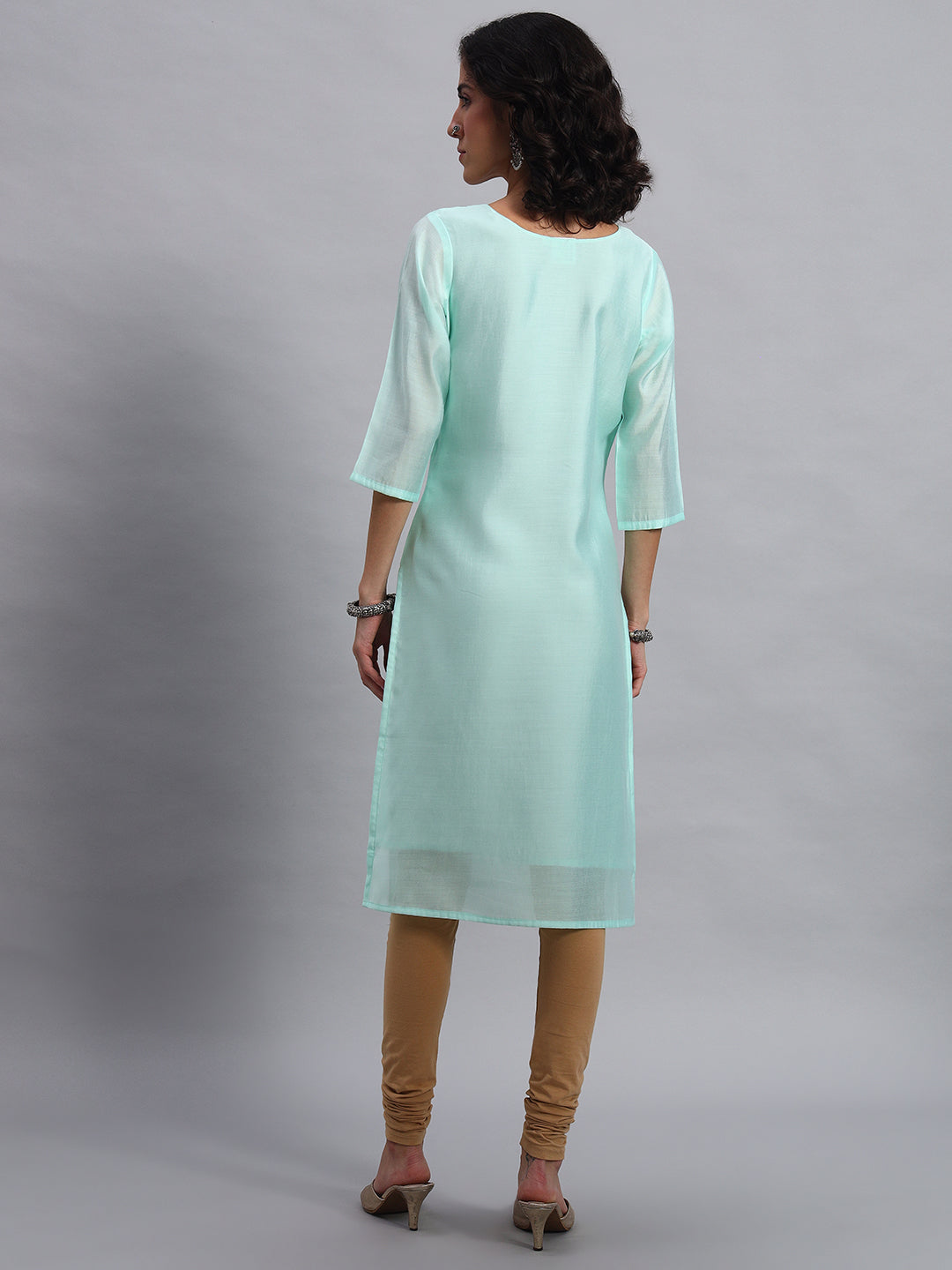 Aqua straight-fit kurta