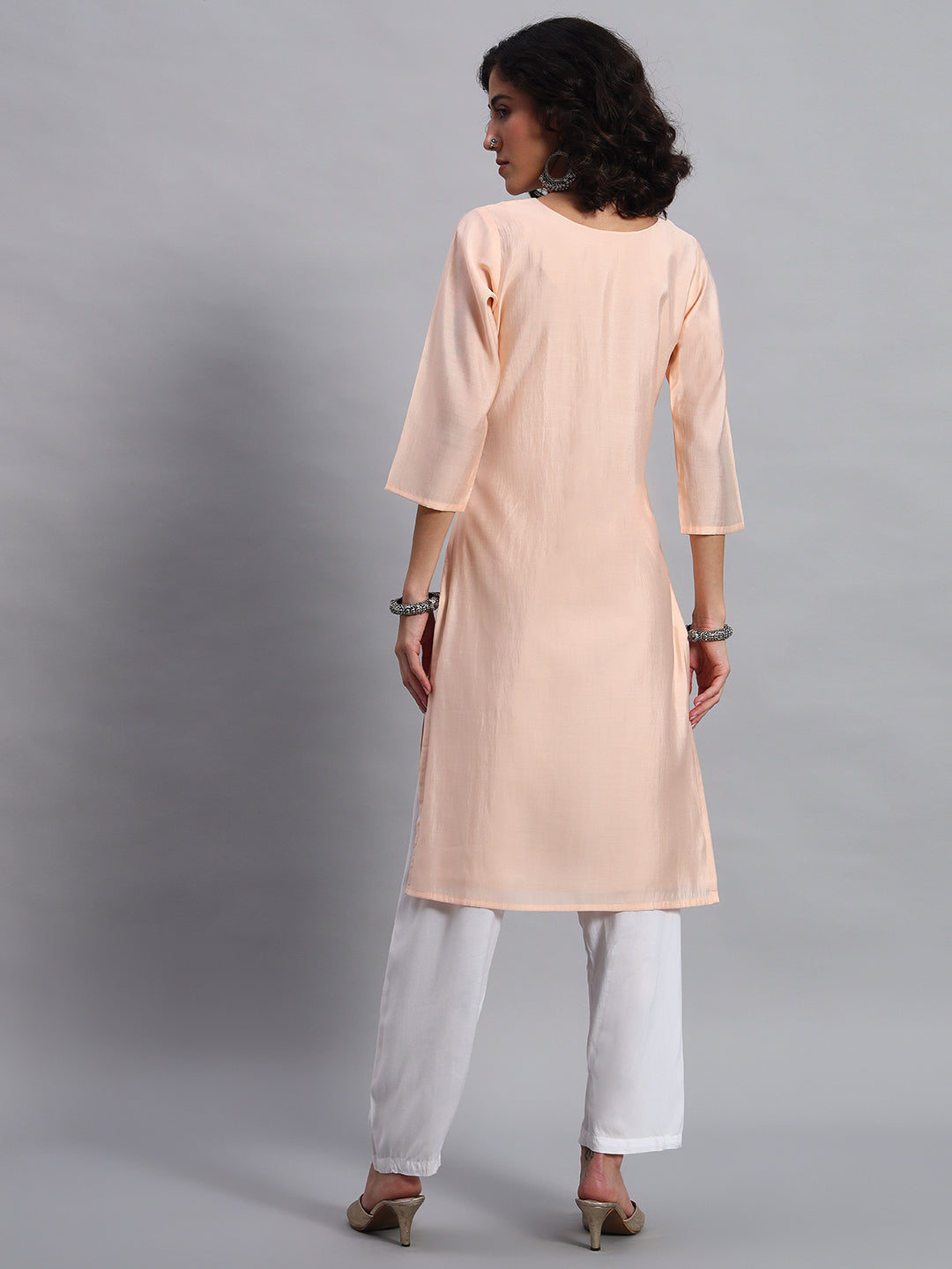 Peach-toned kurta