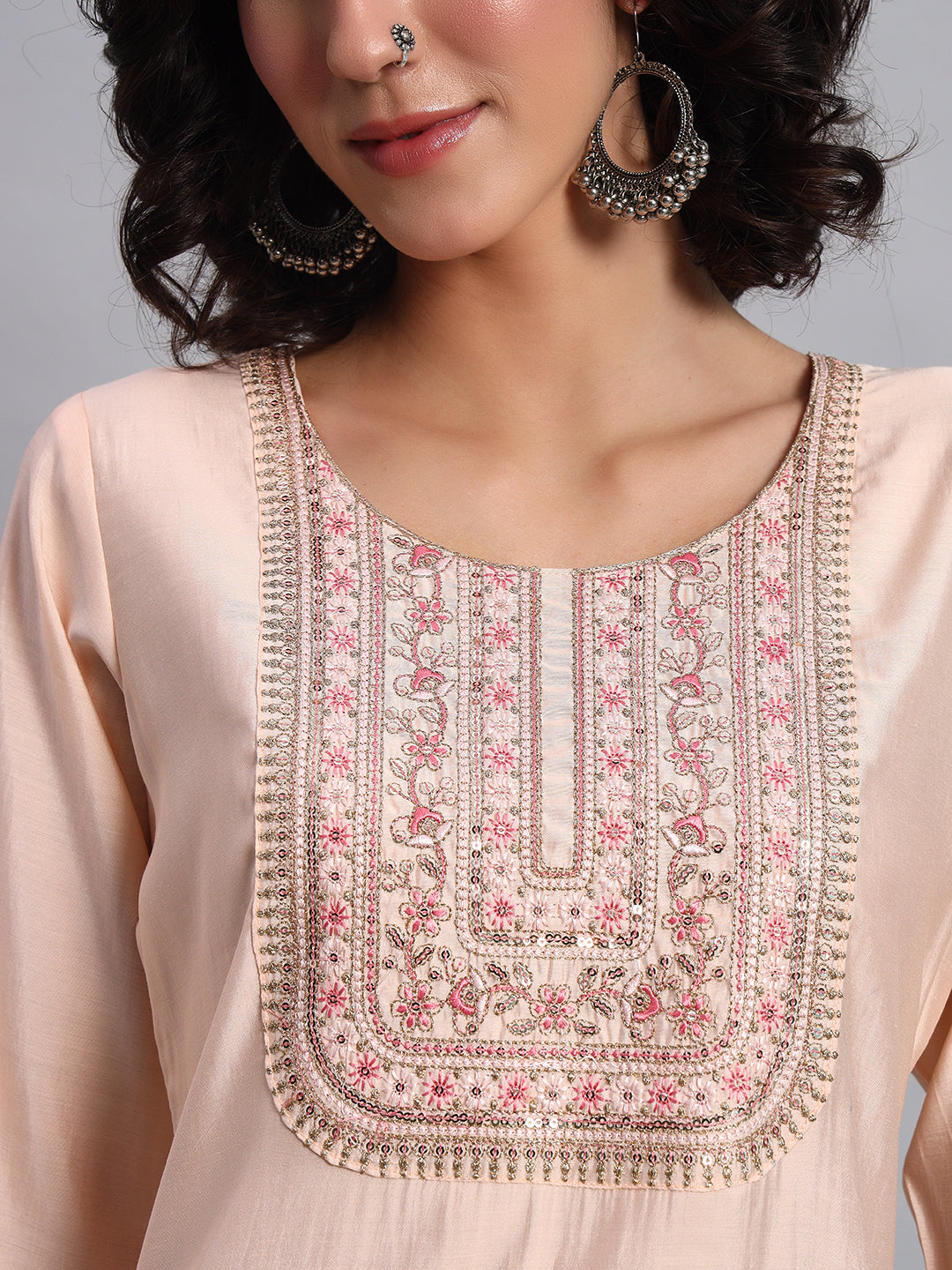 Peach-toned kurta