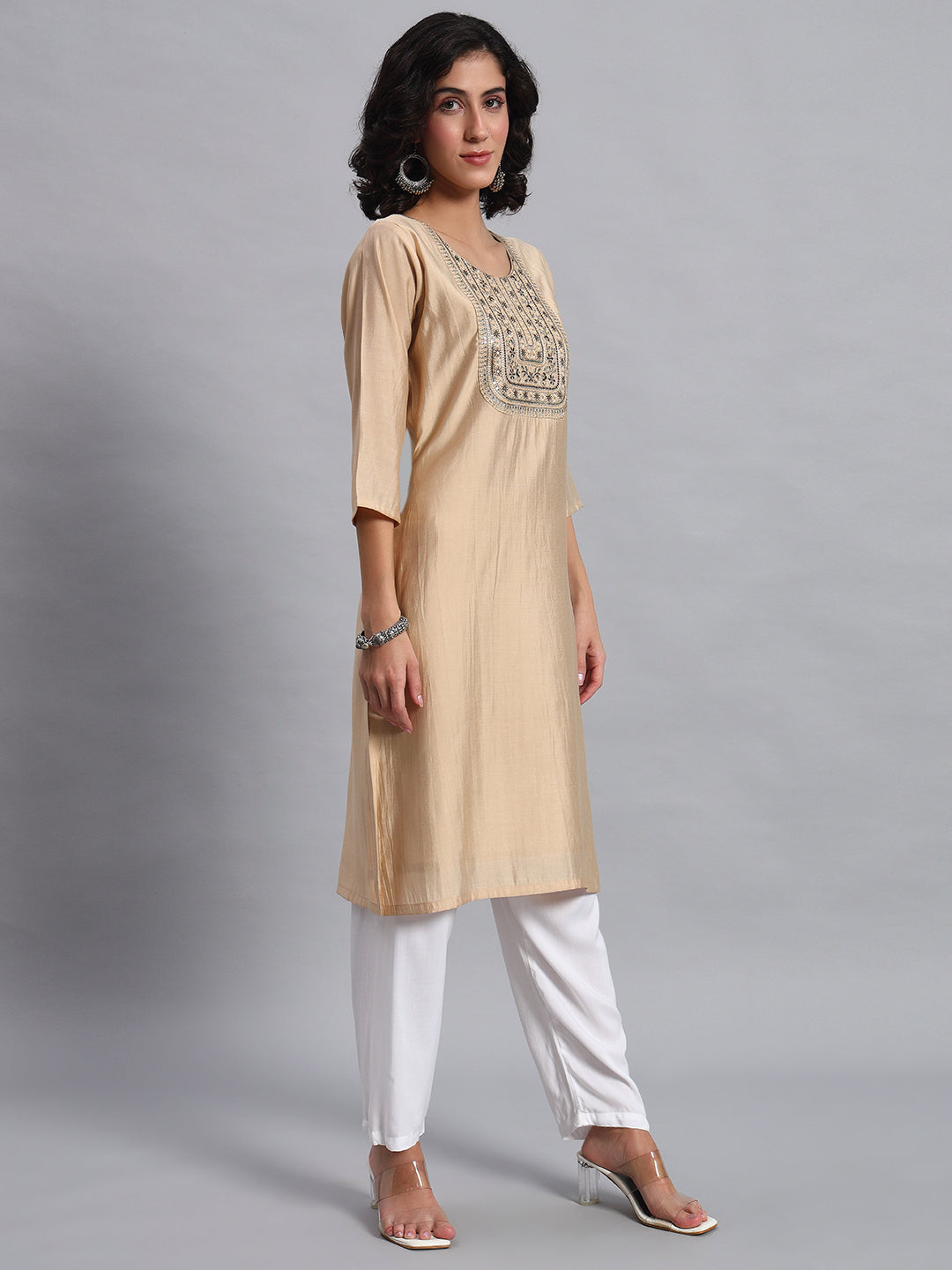 Champagne-beige kurta set