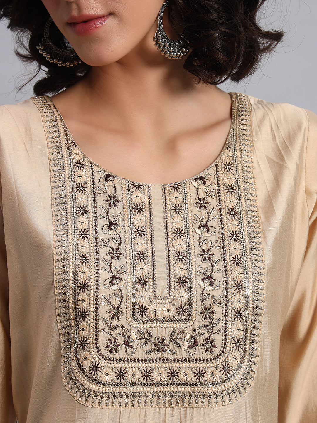 Champagne-beige kurta set