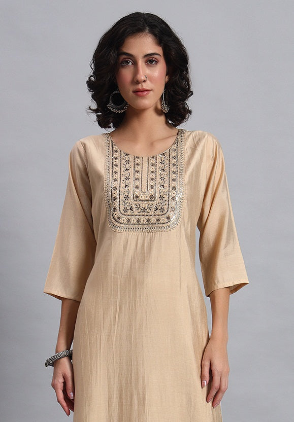 Champagne-beige kurta set