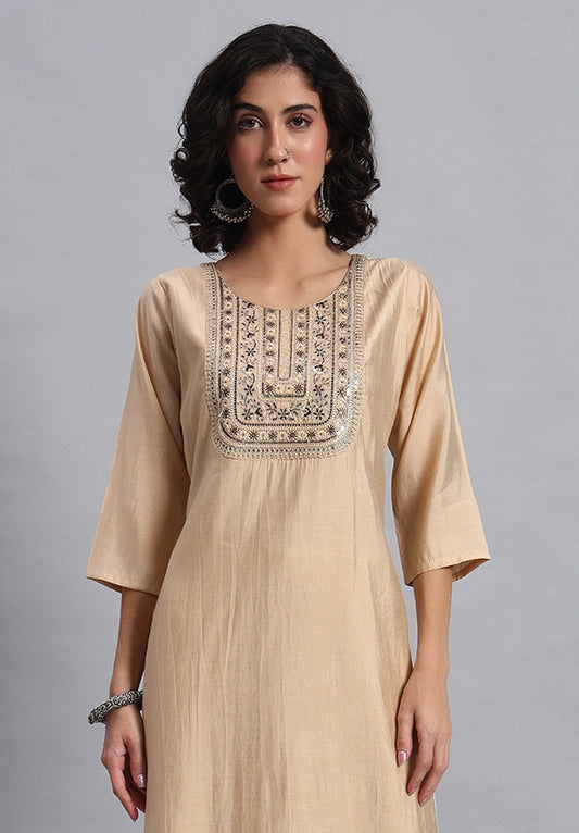 Champagne-beige kurta set