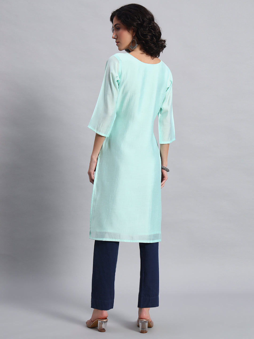 Mint aqua straight kurta