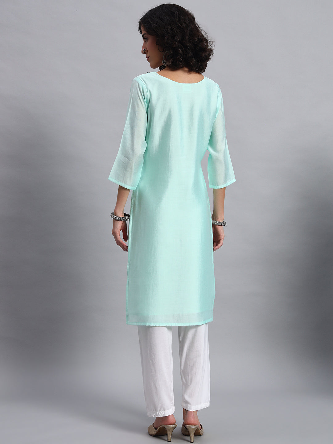 Mint aqua straight kurta