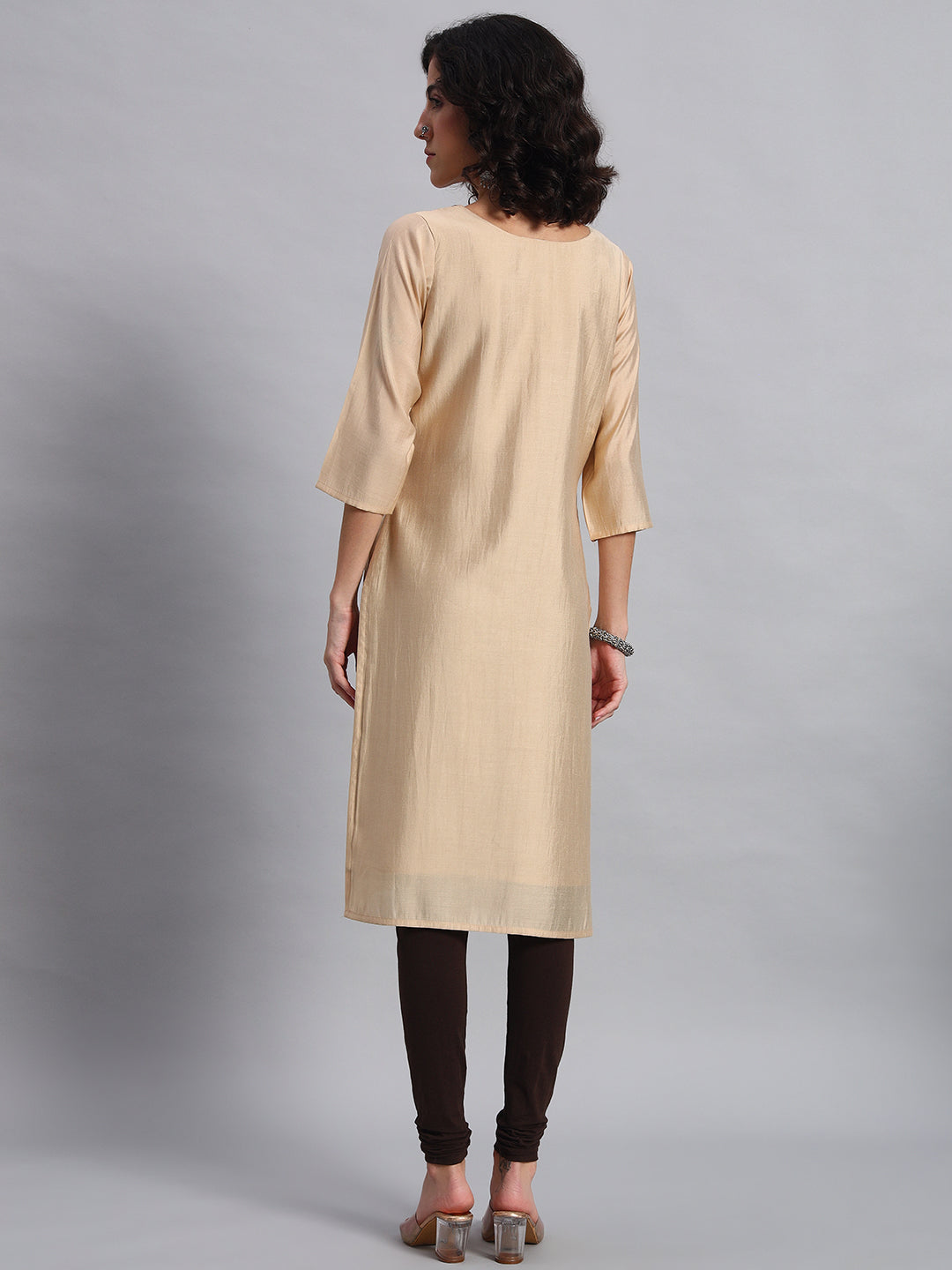 Cream straight kurta