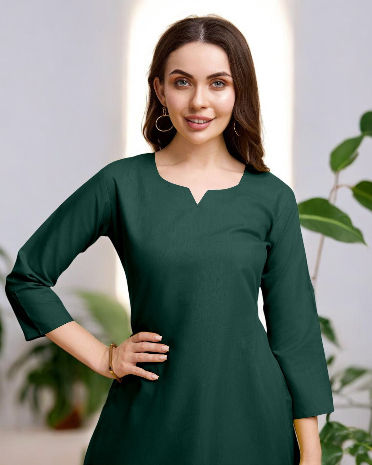 BGreen Straight Kurta Set for Women