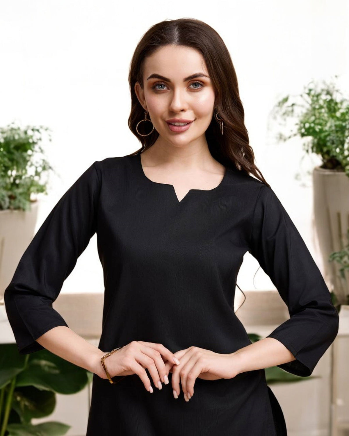 Black Straight Kurta Set for Women