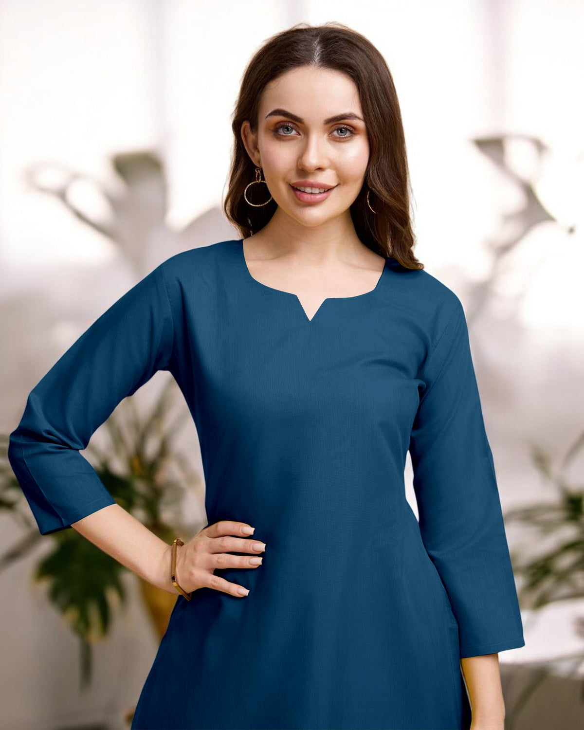 NvayBlue Straight Kurta Set for Women