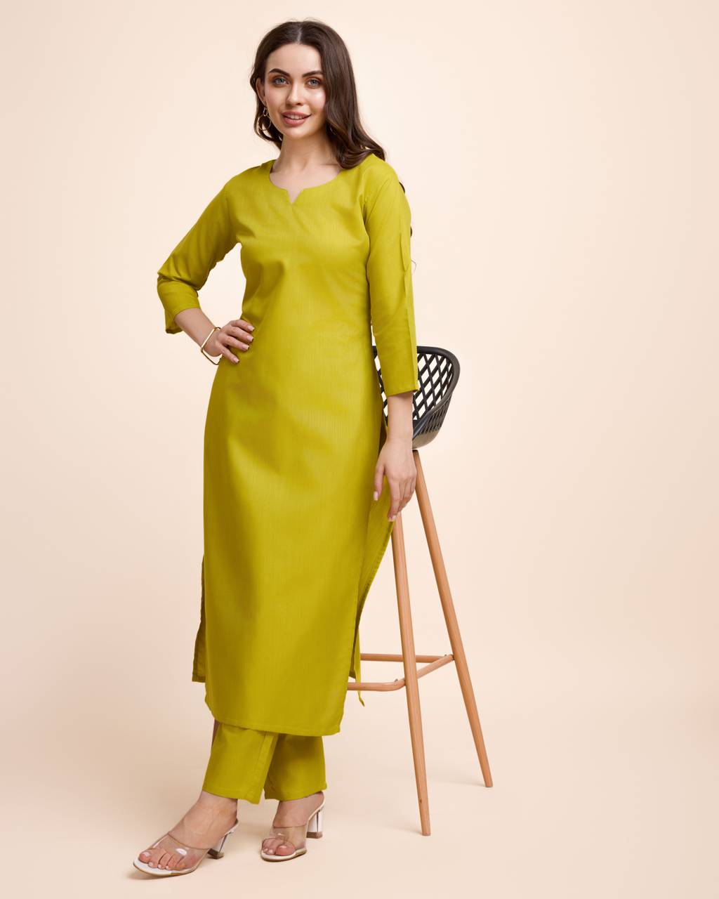 White Straight Kurta Set for Women