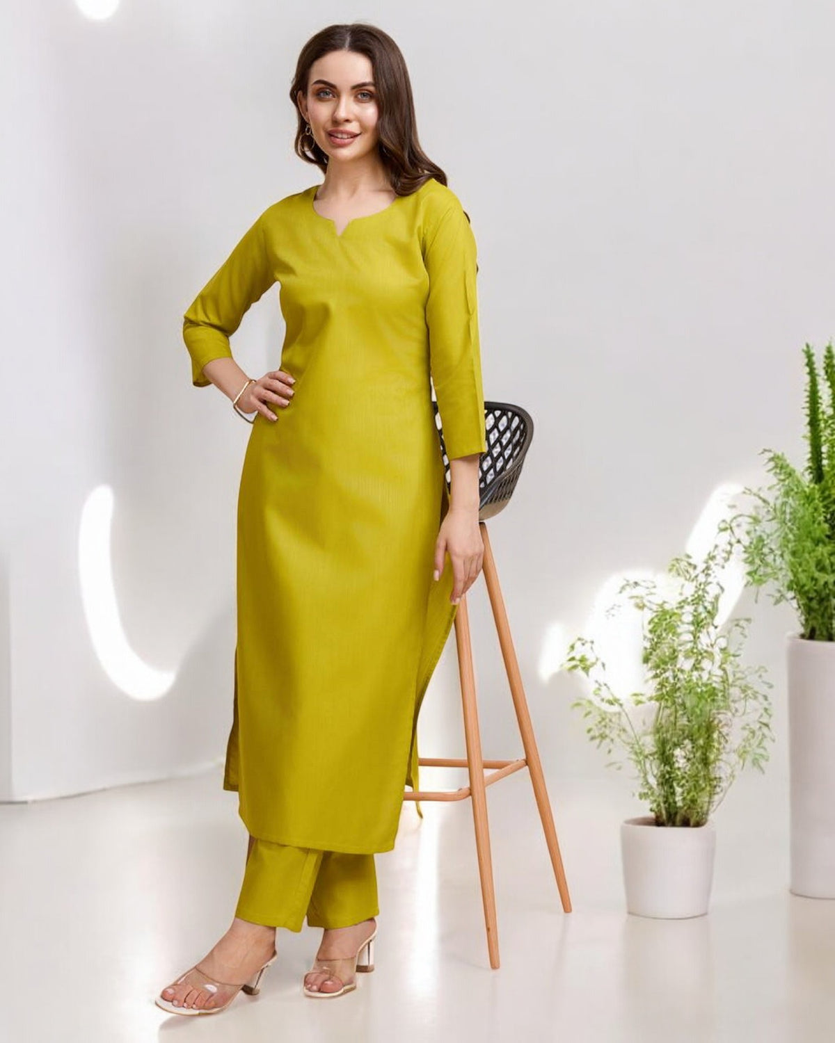 Parrot Straight Kurta Set for Women