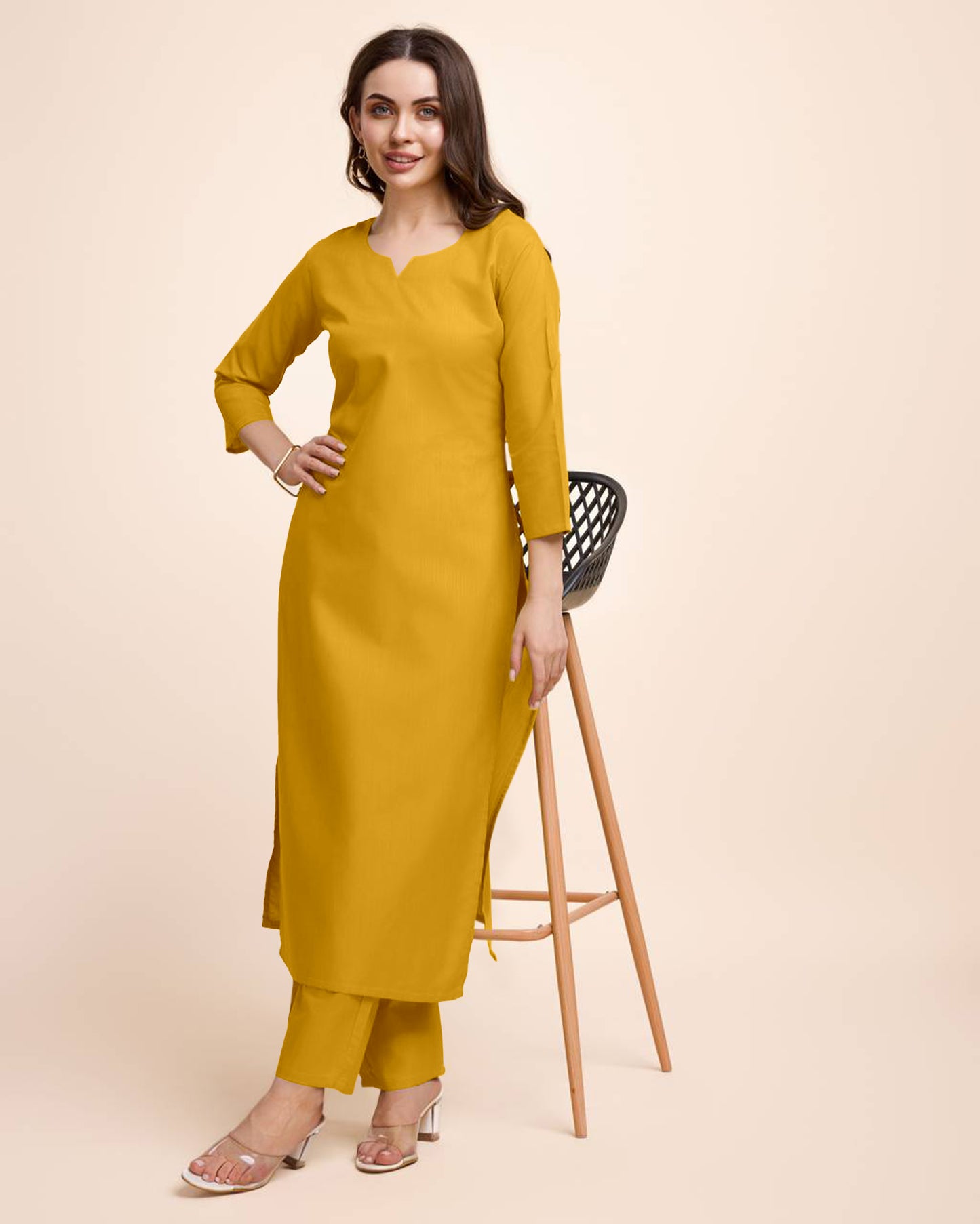 White Straight Kurta Set for Women